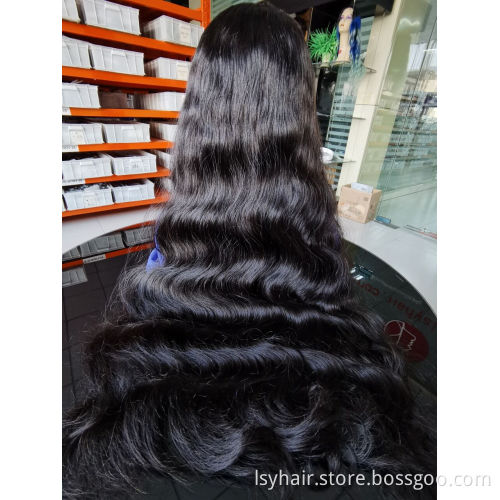 100% Virgin Brazilian 150 180 Density HD Lace Front Wigs Highlight Long Body  Wave Human Hair Wigs For Black Women